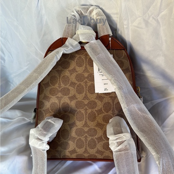 ❇️NWT Coach retail Carrie Backpack 23 In Signature Canvas - Picture 10 of 16